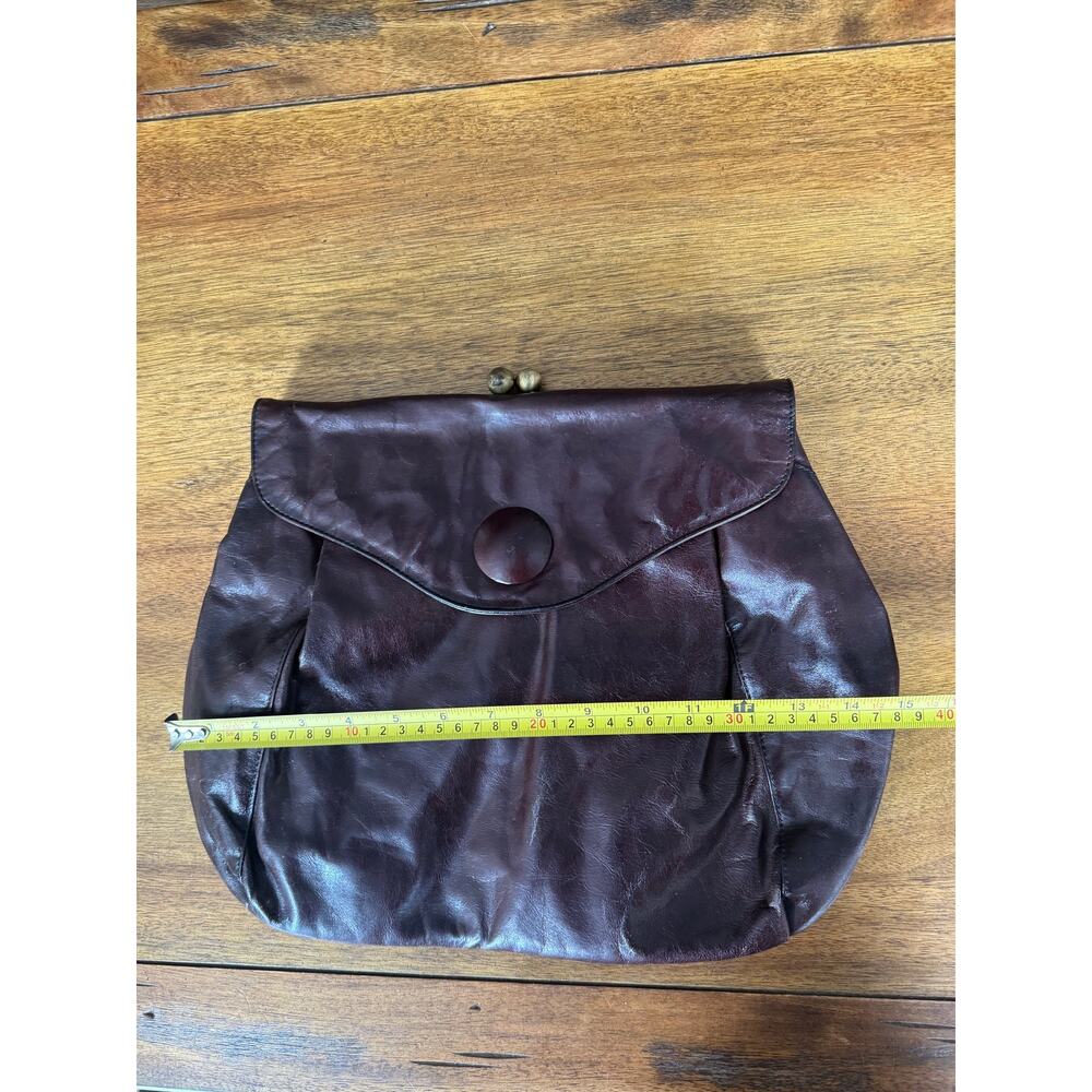 Vintage Y2K Hobo International Chocolate Brown Leather Foldover Clutch - Picture 9 of 12